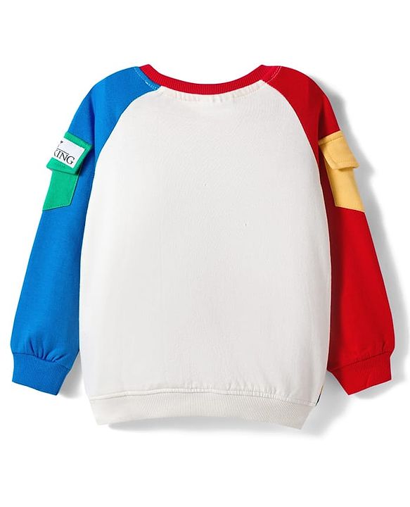 Babyhug Disney Terry Knit Full Raglan Sleeves Sweatshirt With Lion King Graphics - Multicolor