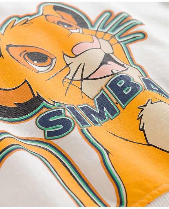 Babyhug Disney Terry Knit Full Raglan Sleeves Sweatshirt With Lion King Graphics - Multicolor