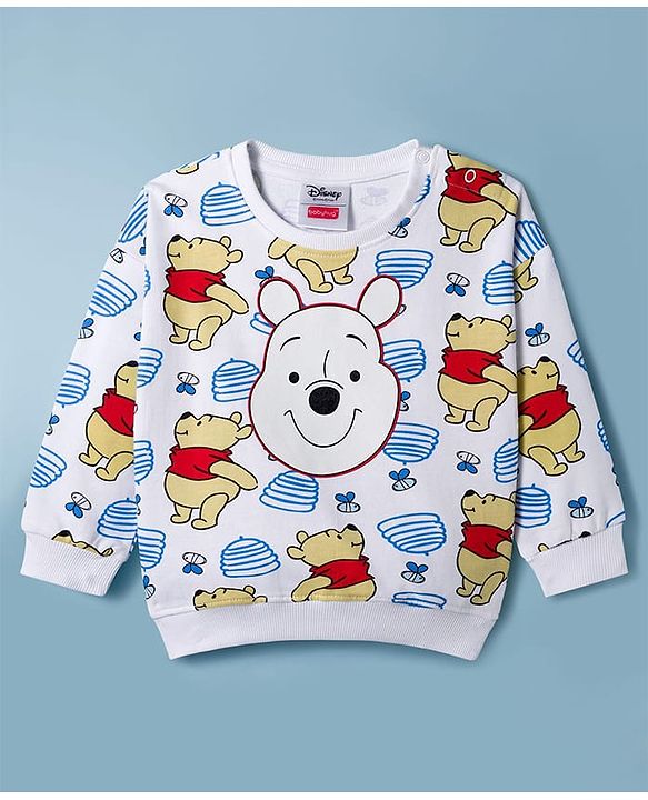 Babyhug Disney Terry Knit Full Sleeves Sweatshirts With Winnie The Pooh Graphics Pack of 2 - Red & White