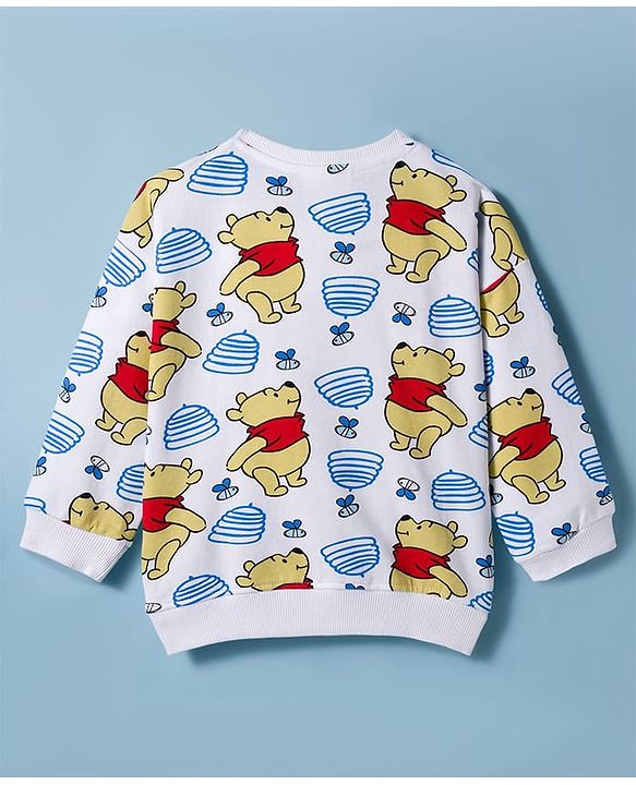 Babyhug Disney Terry Knit Full Sleeves Sweatshirts With Winnie The Pooh Graphics Pack of 2 - Red & White