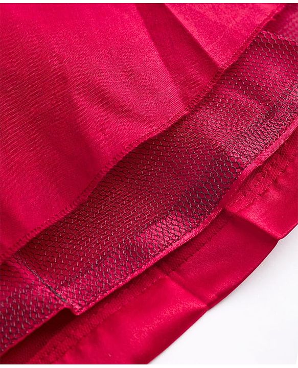 Pine Kids Woven Sleeveless Party Dress With Sequin Detailing & Floral Applique - Red