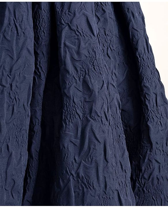 Pine Kids Woven Half Sleeves Solid Colour Frock  - Navy Blue