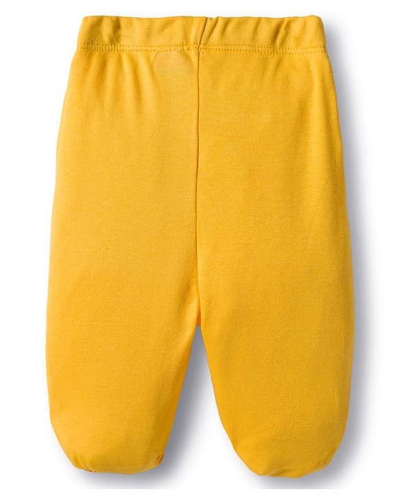 Babyhug Cotton Knit Bootie Leggings with Stripes & Star Print Pack of 3 - Red Light Blue & Yellow
