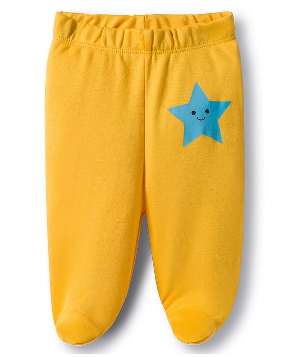 Babyhug Cotton Knit Bootie Leggings with Stripes & Star Print Pack of 3 - Red Light Blue & Yellow
