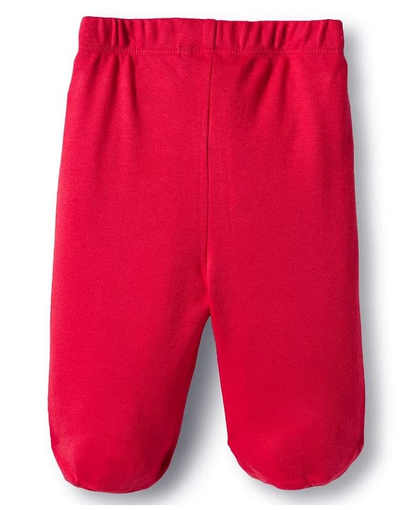 Babyhug Cotton Knit Bootie Leggings with Stripes & Fruits Print Pack of 3 - Red White & Yellow