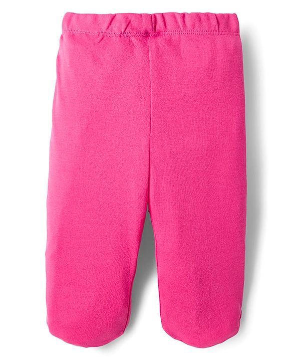 Babyhug Cotton Knit Footed Bootie Leggings with Heart & Polka Dot Print Pack of 3 - Orange Dark Pink & White