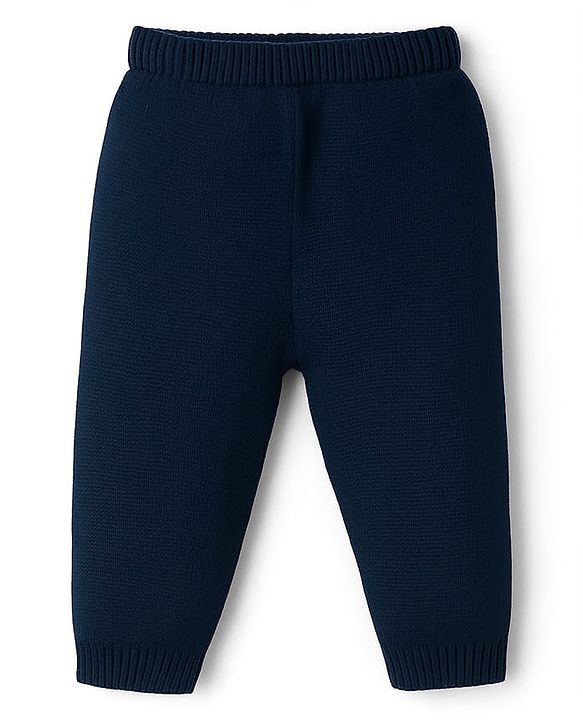 Babyhug Knit Full Sleeves Pullover Sweater Set - Navy Blue