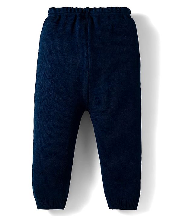 Babyhug Knit Full Sleeves Pullover Sweater Set with Aztec Design - Navy Blue