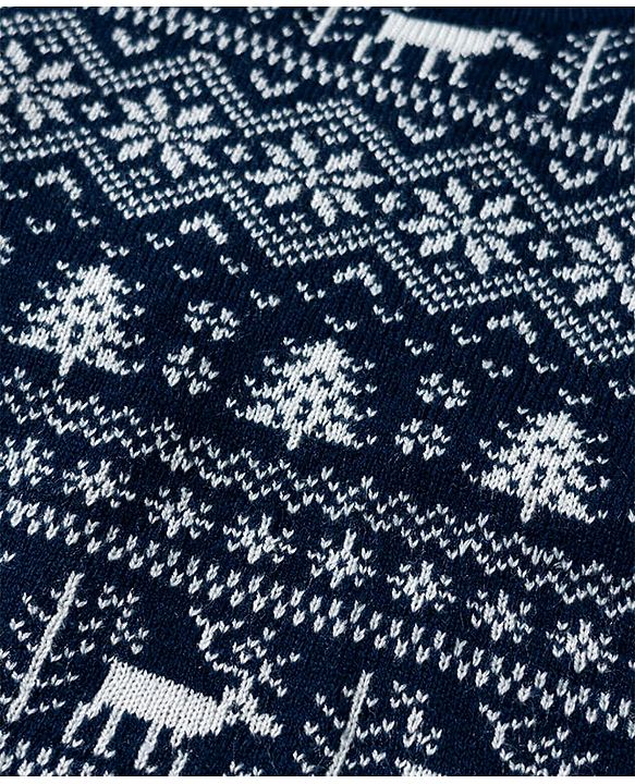 Babyhug Knit Full Sleeves Pullover Sweater Set with Aztec Design - Navy Blue