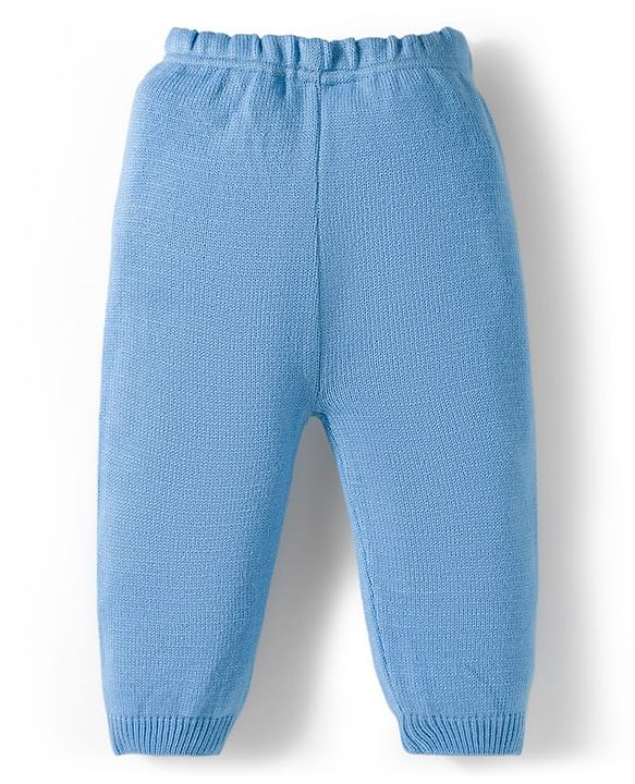 Babyhug Knit Full Sleeves Pullover Sweater Set With Tree Design - Navy Blue