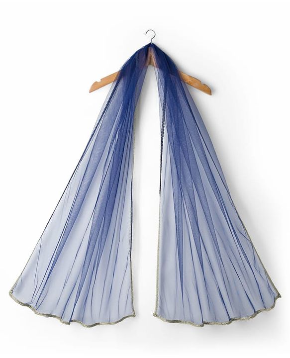 Pine Kids Woven Half Sleeves Floral Printed Choli Lehenga & Dupatta Set - Blue