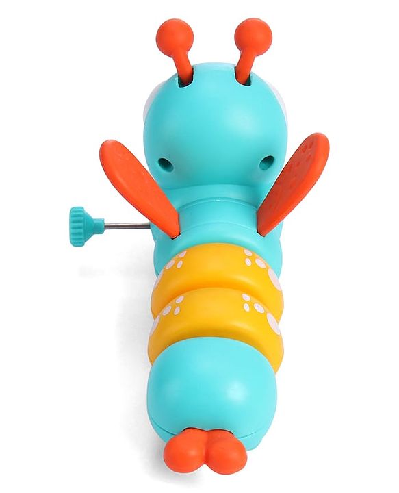 Babyhug Dancing Colorful|Crawling Caterpillar Toy|Wind-Up Mechanism & Gear Movement|Fun Early Learning Activity for Toddlers|BIS|No Batteries Needed|Safe&Engaging|Pack of 2 pcs-(Blue/Green)