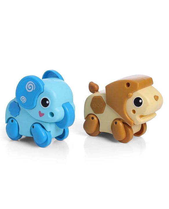 Babyhug Fawn & Panda Zoo Zoomers Adventure Duo Wind-Up Toy - Pack of 2| Fun and Interactive| Encourages Crawling| No Batteries Needed| BIS Certified| Toy for 18+ months| Safe, Durable & Engaging