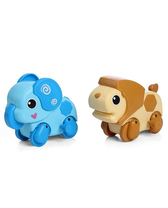 Babyhug Fawn & Panda Zoo Zoomers Adventure Duo Wind-Up Toy - Pack of 2| Fun and Interactive| Encourages Crawling| No Batteries Needed| BIS Certified| Toy for 18+ months| Safe, Durable & Engaging