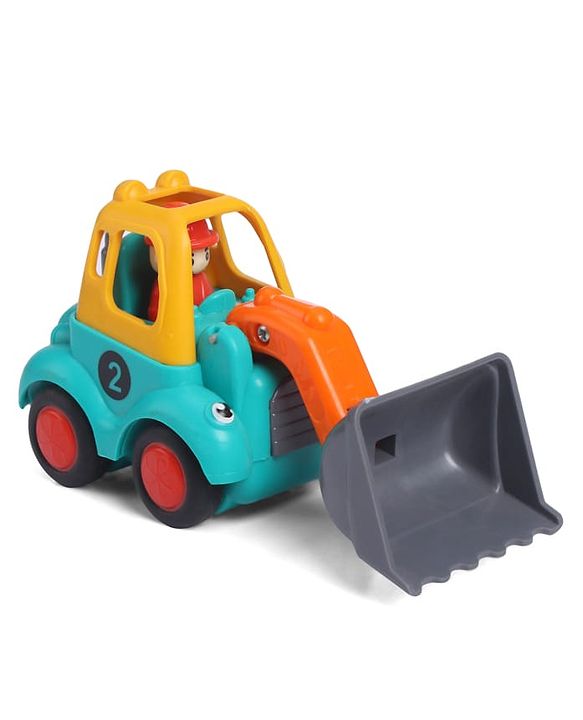 Babyhug Mini Builder Squad|Friction-Powered Construction Vehicles with Moving Parts|Fun & Interactive Engineering Toddler Play|Safe & Engaging |BIS|Pack of 4 (Digger/Bulldozer/Roller/Excavator)|2 yrs+