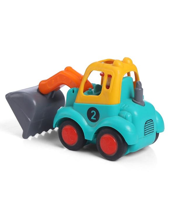Babyhug Mini Builder Squad|Friction-Powered Construction Vehicles with Moving Parts|Fun & Interactive Engineering Toddler Play|Safe & Engaging |BIS|Pack of 4 (Digger/Bulldozer/Roller/Excavator)|2 yrs+