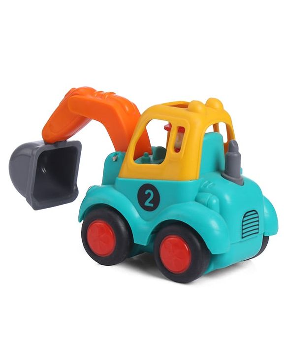 Babyhug Mini Builder Squad|Friction-Powered Construction Vehicles with Moving Parts|Fun & Interactive Engineering Toddler Play|Safe & Engaging |BIS|Pack of 4 (Digger/Bulldozer/Roller/Excavator)|2 yrs+