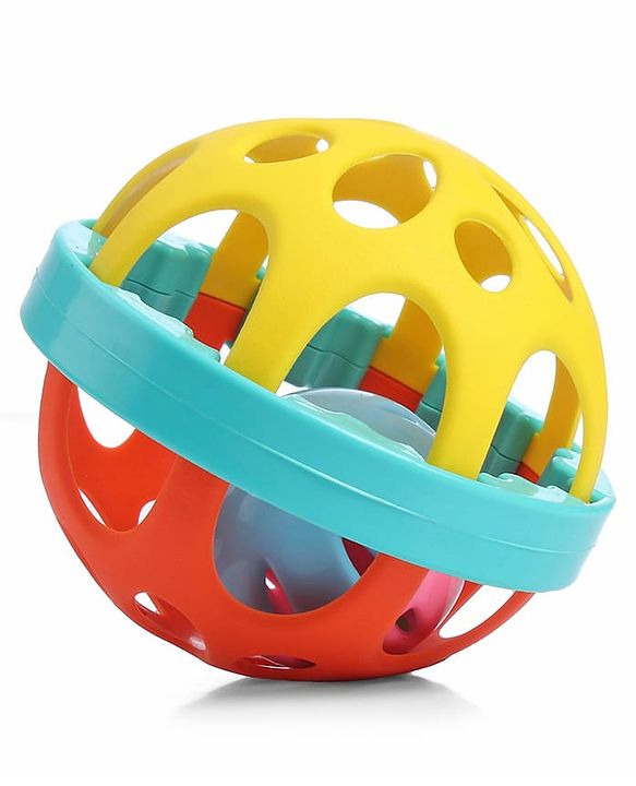 Babyhug Baby Rattles Pack of 2 | Bright Colors & Sounds|Promotes Motor Skills & Sensory Development|Fun & Engaging Toy|Safe, Non-Toxic|Improves Grasping Skill| Ideal Gift for 3+ Months | BIS Certified
