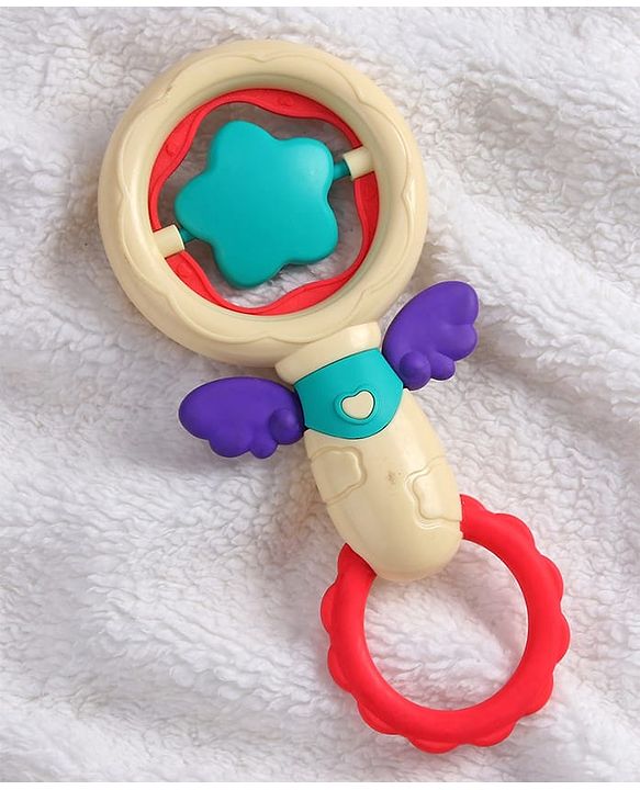 Babyhug Baby Rattles Pack of 2 | Bright Colors & Sounds|Promotes Motor Skills & Sensory Development|Fun & Engaging Toy|Safe, Non-Toxic|Improves Grasping Skill| Ideal Gift for 3+ Months | BIS Certified