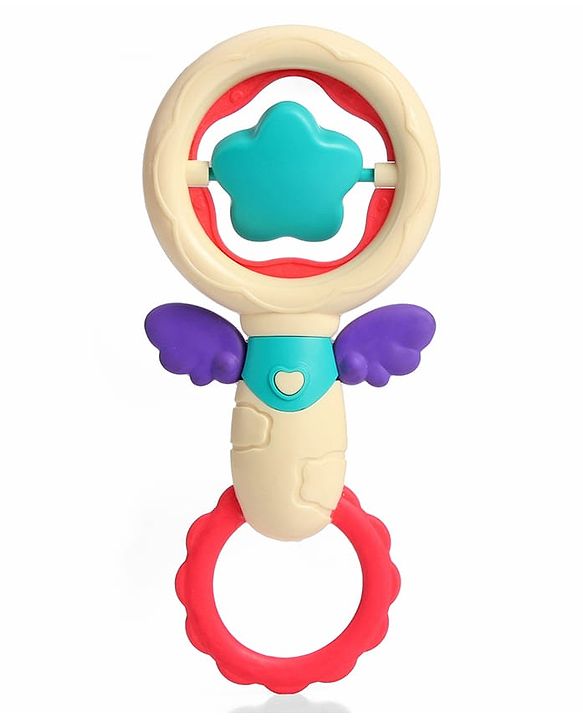 Babyhug Baby Rattles Pack of 2 | Bright Colors & Sounds|Promotes Motor Skills & Sensory Development|Fun & Engaging Toy|Safe, Non-Toxic|Improves Grasping Skill| Ideal Gift for 3+ Months | BIS Certified
