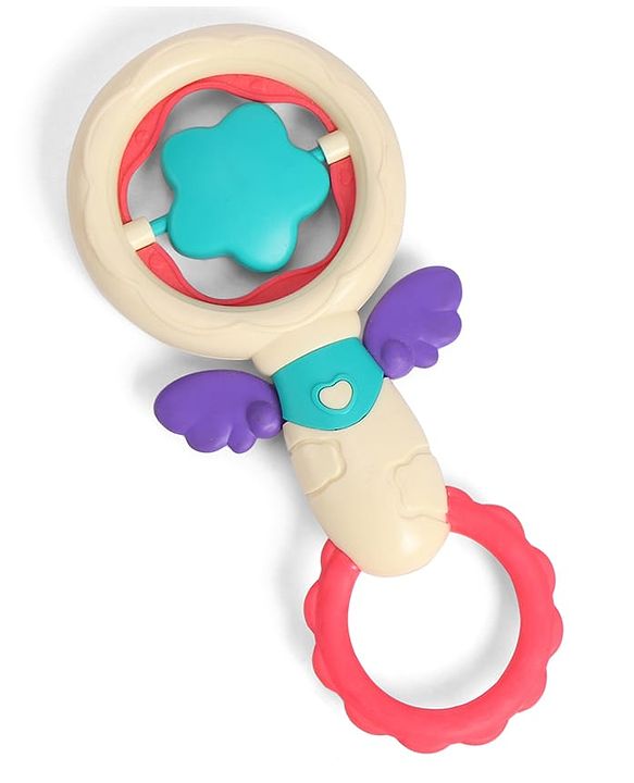 Babyhug Baby Rattles Pack of 2 | Bright Colors & Sounds|Promotes Motor Skills & Sensory Development|Fun & Engaging Toy|Safe, Non-Toxic|Improves Grasping Skill| Ideal Gift for 3+ Months | BIS Certified