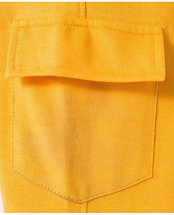 Babyhug Disney Terry Knit Full Sleeves Sweatshirt and Track Pant with Mickey Mouse Graphic - Yellow