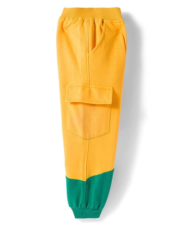 Babyhug Disney Terry Knit Full Sleeves Sweatshirt and Track Pant with Mickey Mouse Graphic - Yellow