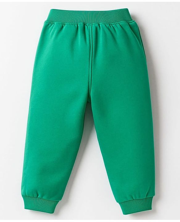 Babyhug Disney Terry Knit  Full Raglan Sleeves Cut & Sew Sweatshirt and Track Pant with Winnie the Pooh Graphic - Green & Blue