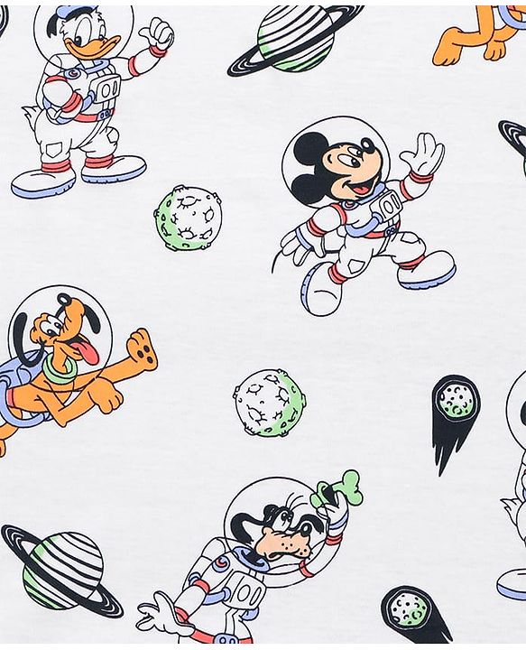 Babyhug Disney Interlock Knit Hooded Towel with Mickey & Friends Print L 76 x B 76 cm Pack Of 2 - White & Lavender