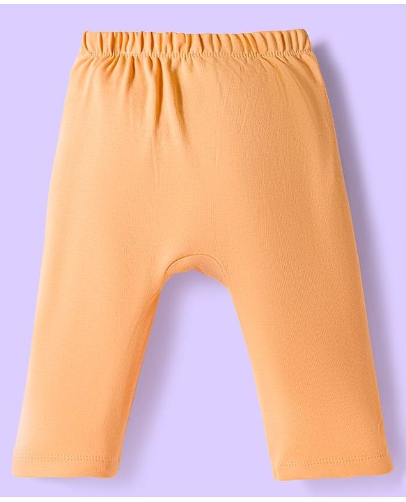 Babyhug Disney Interlock Knit Full Length Diaper Leggings With Mickey Mouse & Friends Graphics Pack of 3 - White Light Blue & Orange