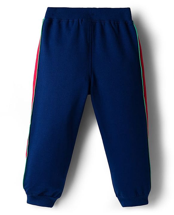 Babyhug Disney Terry Knit Full Sleeves Cut & Sew Sweatshirt & Track Pant Set With Minnie Graphics - Navy Blue