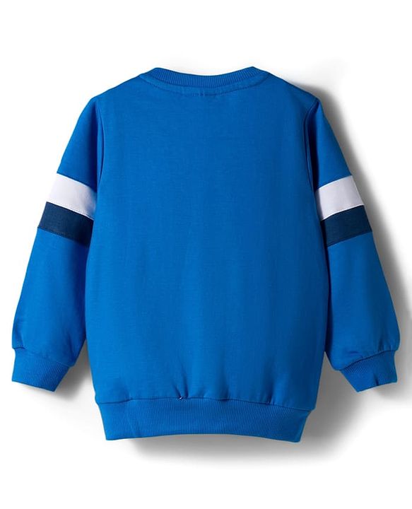 Babyhug Disney Terry Knit  Full Sleeves Sweatshirt and Track Pant with Mickey Mouse Graphic - Blue