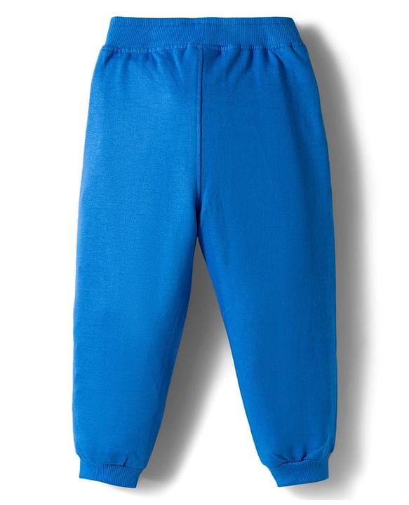 Babyhug Disney Terry Knit  Full Sleeves Sweatshirt and Track Pant with Mickey Mouse Graphic - Blue