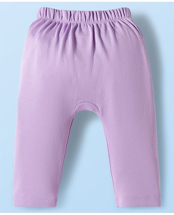 Babyhug Disney Interlock Knit Full Length Diaper Leggings with Winnie The Pooh Graphics Pack of 3 - White Light Green & Lilac