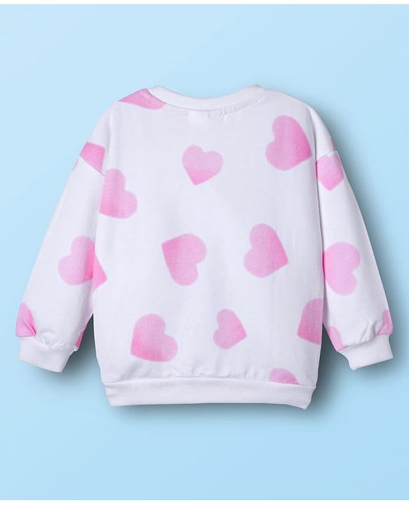 Babyhug Disney Terry Knit Drop Shoulder Full Sleeves Sweatshirt & Lounge Pant Set with Minnie Mouse Graphic - Pink