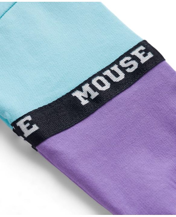 Babyhug Disney Terry Knit Drop Shoulder Full Sleeves Cut and Sew Sweatshirt and Track Pants with Minnie Graphic - Purple & Light Blue