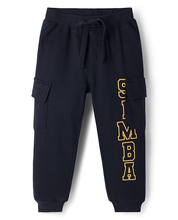 Babyhug Disney Terry Knit Full Sleeves Sweatshirt & Lounge Pant Set with Lion King Graphic - Black