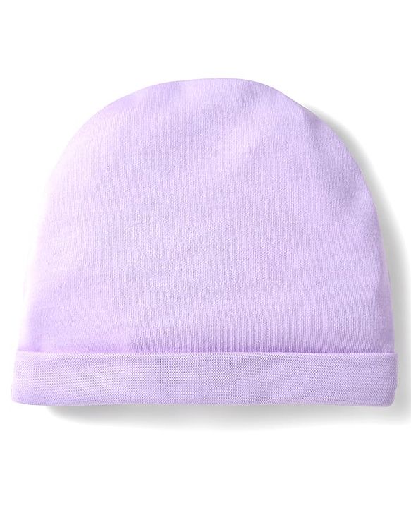 Babyhug Disney Interlock Knit Cap, Mittens and Booties Set with Winnie the Pooh Graphics Lilac - Diameter 17.5 cm