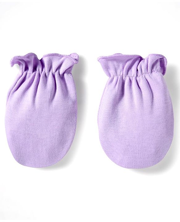 Babyhug Disney Interlock Knit Cap, Mittens and Booties Set with Winnie the Pooh Graphics Lilac - Diameter 17.5 cm