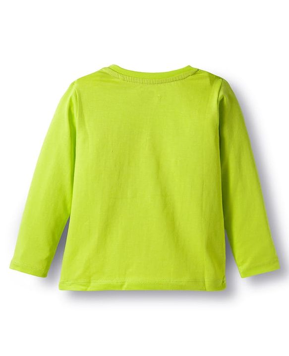 Babyhug 100% Cotton Knit Full Sleeves T-Shirts with Stripe & Happy & Goal Time Text Print Pack of 3 - Navy Blue & Lime Green