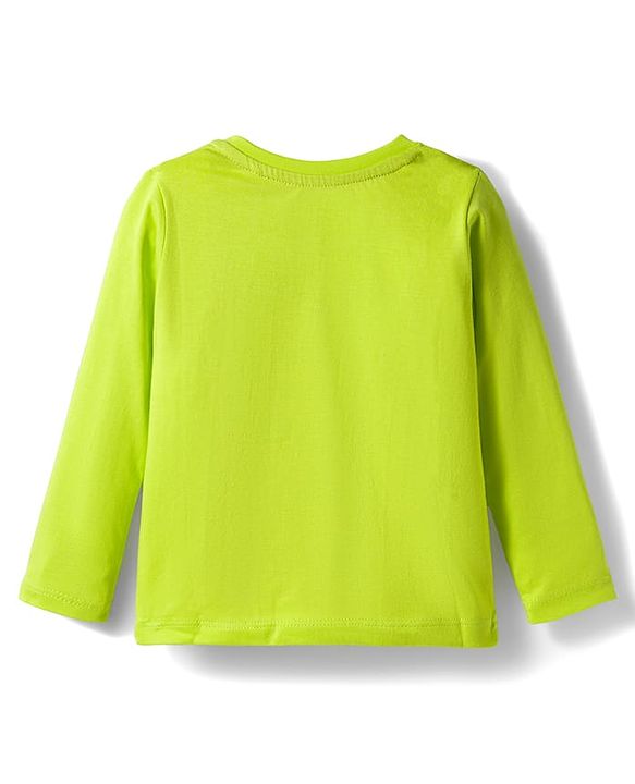 Babyhug 100% Cotton Knit Full Sleeves T-Shirts with Stripe & Happy & Goal Time Text Print Pack of 3 - Navy Blue & Lime Green
