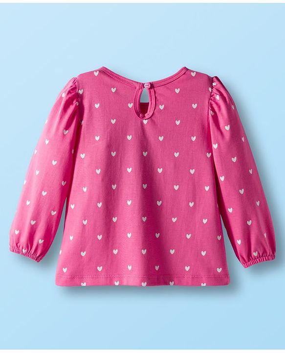 Babyhug 100% Cotton Knit Full Sleeves T-Shirts with Floral Bear & Heart Print Pack of 3 - White Pink & Green