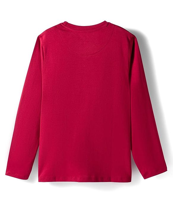 Pine Kids Marvel Single Jersey Knit Full Sleeves T-Shirt with Spider-Man Graphic - Red