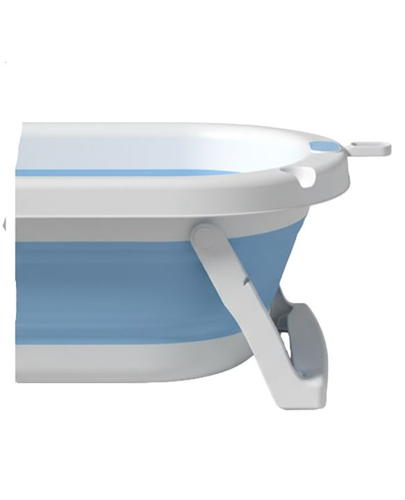 Babyhug Foldable Baby Bathtub - Blue - Free Size| Ideal for Infants & Toddlers| For Boys & Girls| Drain Plug| Non-slip Base| Travel Friendly| Compact Fold for Easy Storing