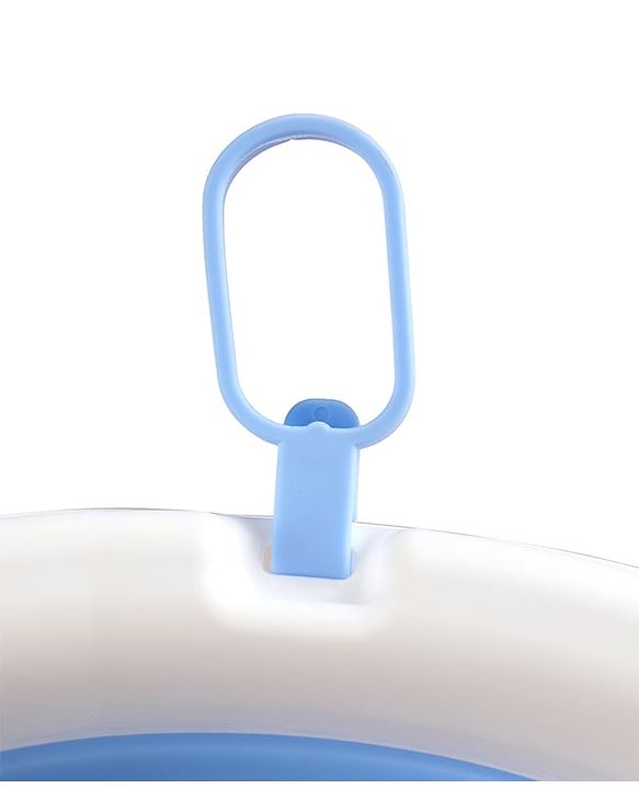 Babyhug Foldable Baby Bathtub - Blue - Free Size| Ideal for Infants & Toddlers| For Boys & Girls| Drain Plug| Non-slip Base| Travel Friendly| Compact Fold for Easy Storing