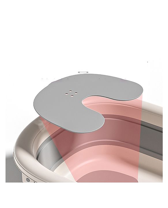 Babyhug Foldable Baby Bathtub - Blue - Free Size| Ideal for Infants & Toddlers| For Boys & Girls| Drain Plug| Non-slip Base| Travel Friendly| Compact Fold for Easy Storing