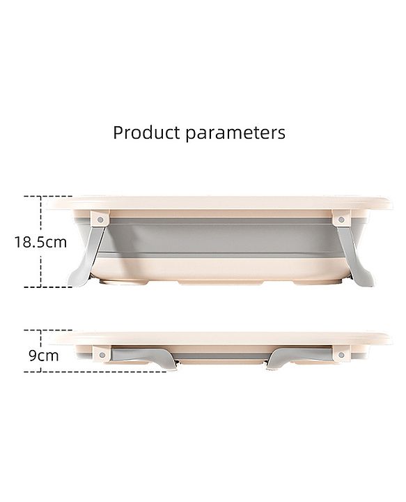 Babyhug Foldable Baby Bathtub - Blue - Free Size| Ideal for Infants & Toddlers| For Boys & Girls| Drain Plug| Non-slip Base| Travel Friendly| Compact Fold for Easy Storing
