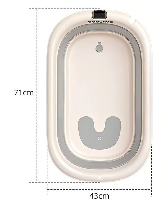 Babyhug Foldable Baby Bathtub - Blue - Free Size| Ideal for Infants & Toddlers| For Boys & Girls| Drain Plug| Non-slip Base| Travel Friendly| Compact Fold for Easy Storing