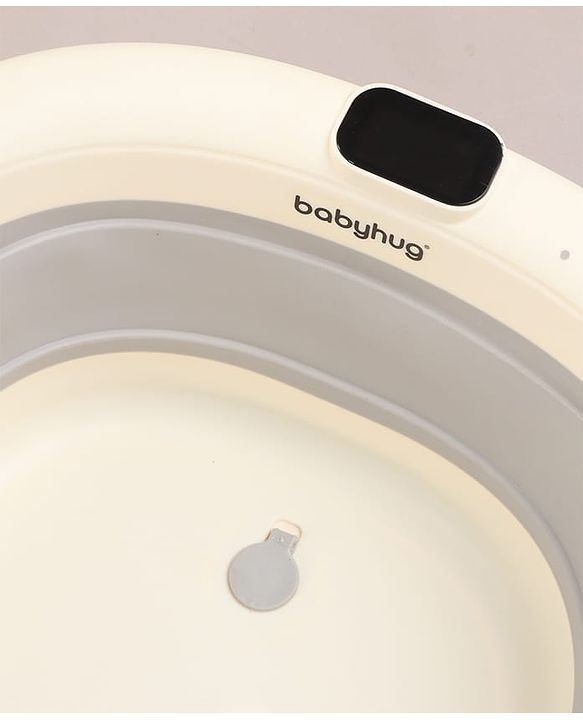 Babyhug Foldable Baby Bathtub - Blue - Free Size| Ideal for Infants & Toddlers| For Boys & Girls| Drain Plug| Non-slip Base| Travel Friendly| Compact Fold for Easy Storing