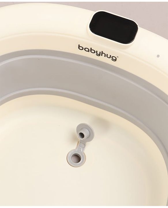 Babyhug Foldable Baby Bathtub - Blue - Free Size| Ideal for Infants & Toddlers| For Boys & Girls| Drain Plug| Non-slip Base| Travel Friendly| Compact Fold for Easy Storing